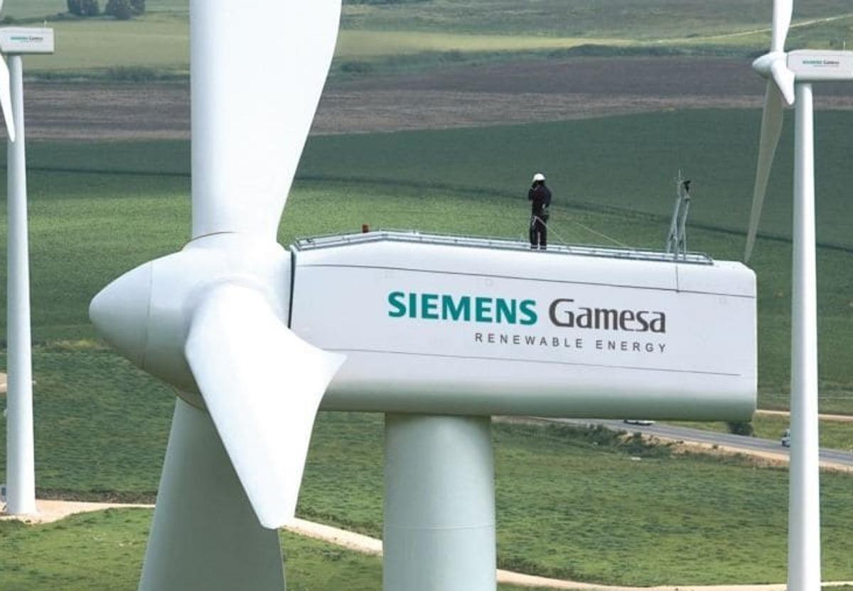 Un aerogenerador terrestre de Siemens Gamesa.