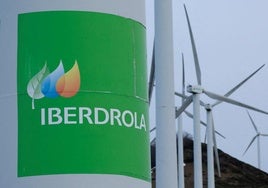 El logotipo de la empresa española de servicios públicos Iberdrola