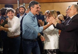 El presidente del Gobierno, Pedro Sánchez, este jueves en un acto de campaña en Barakaldo.