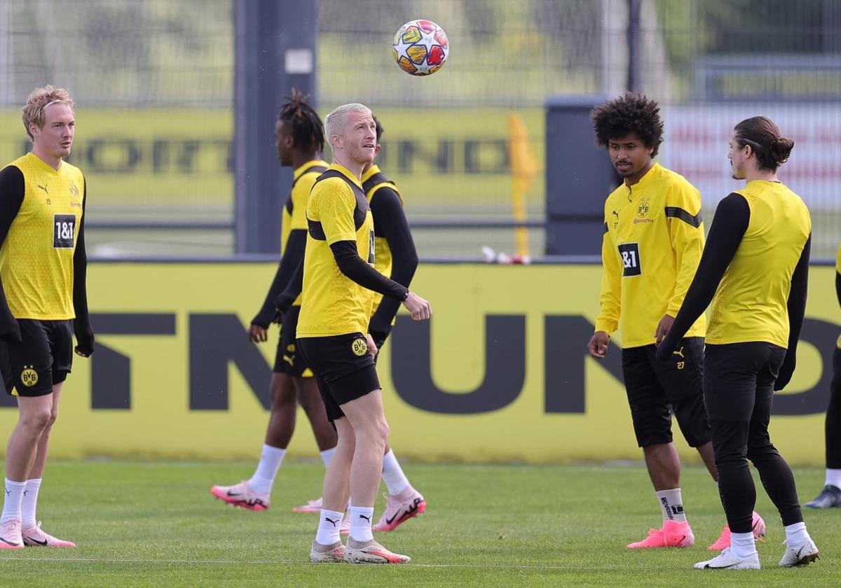 Los jugadores del Borussia Dortmund, preparando la final de la Champions.