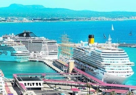 En mayo de 2016 el puerto de Palma batió récords con el atraque simultáneo de ocho buques de crucero.