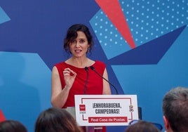 Isabel Díaz Ayuso, presidenta de la Comunidad de Madrid, en un acto