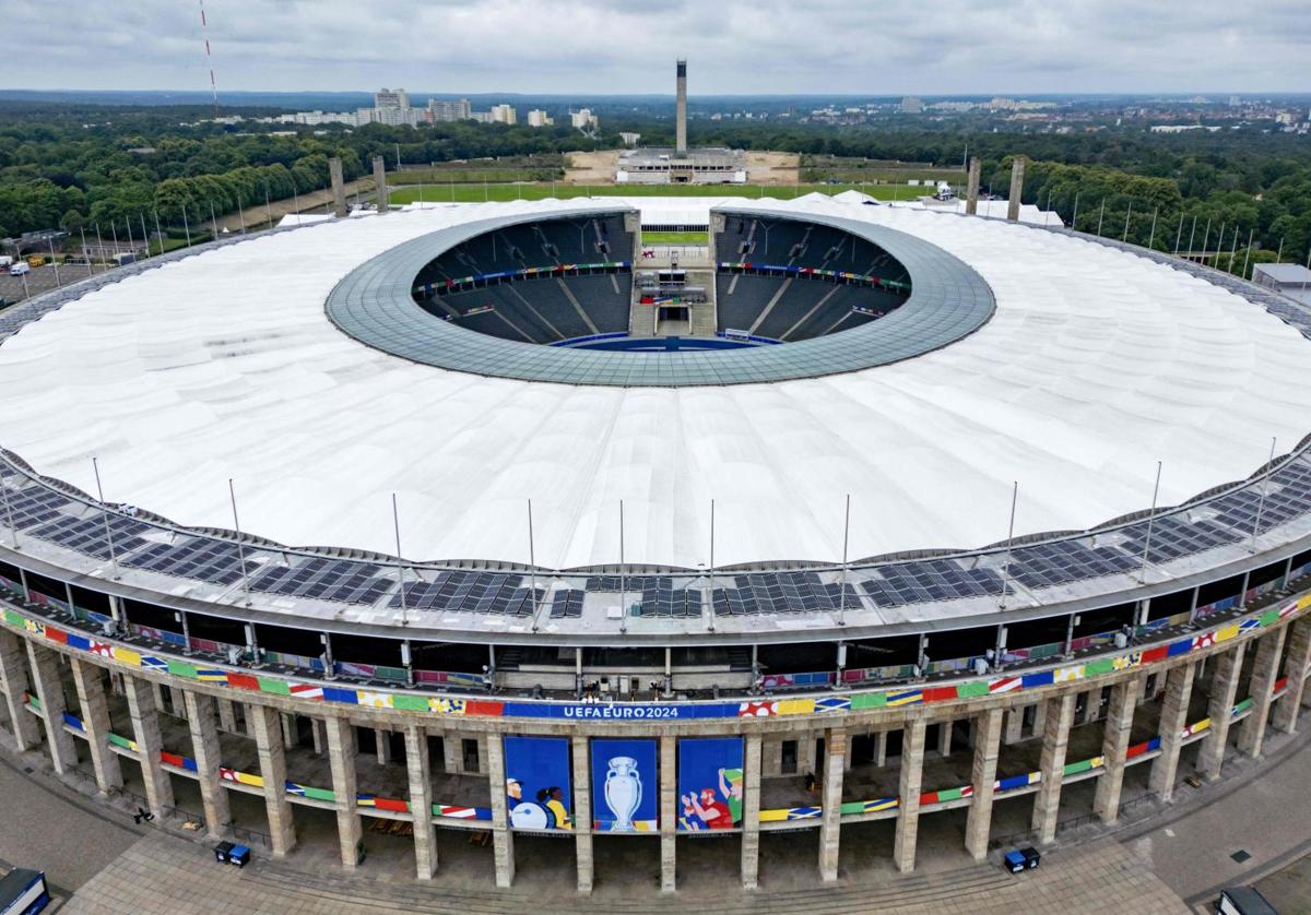 Vista aérea del Estadio Olímpico de Berlín, sede de la final de la Eurocopa 2024.