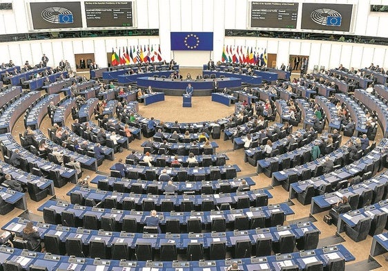 Imagen del hemiciclo del Parlamento Europeo en su sede de Estrasburgo.