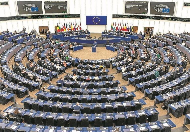 Imagen del hemiciclo del Parlamento Europeo en su sede de Estrasburgo.