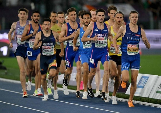 Un momemto de la final de los 3.000 metros disputada este lunes en el Europeo de Roma.