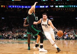 Luka Doncic en el segundo partido de la final contra Boston Celtics