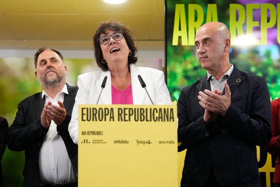 Carles Puigdemont durante el acto de cierre de campaña de las elecciones europeas