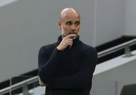 Pep Gurdiola, durante un partido contra el Tottenham.