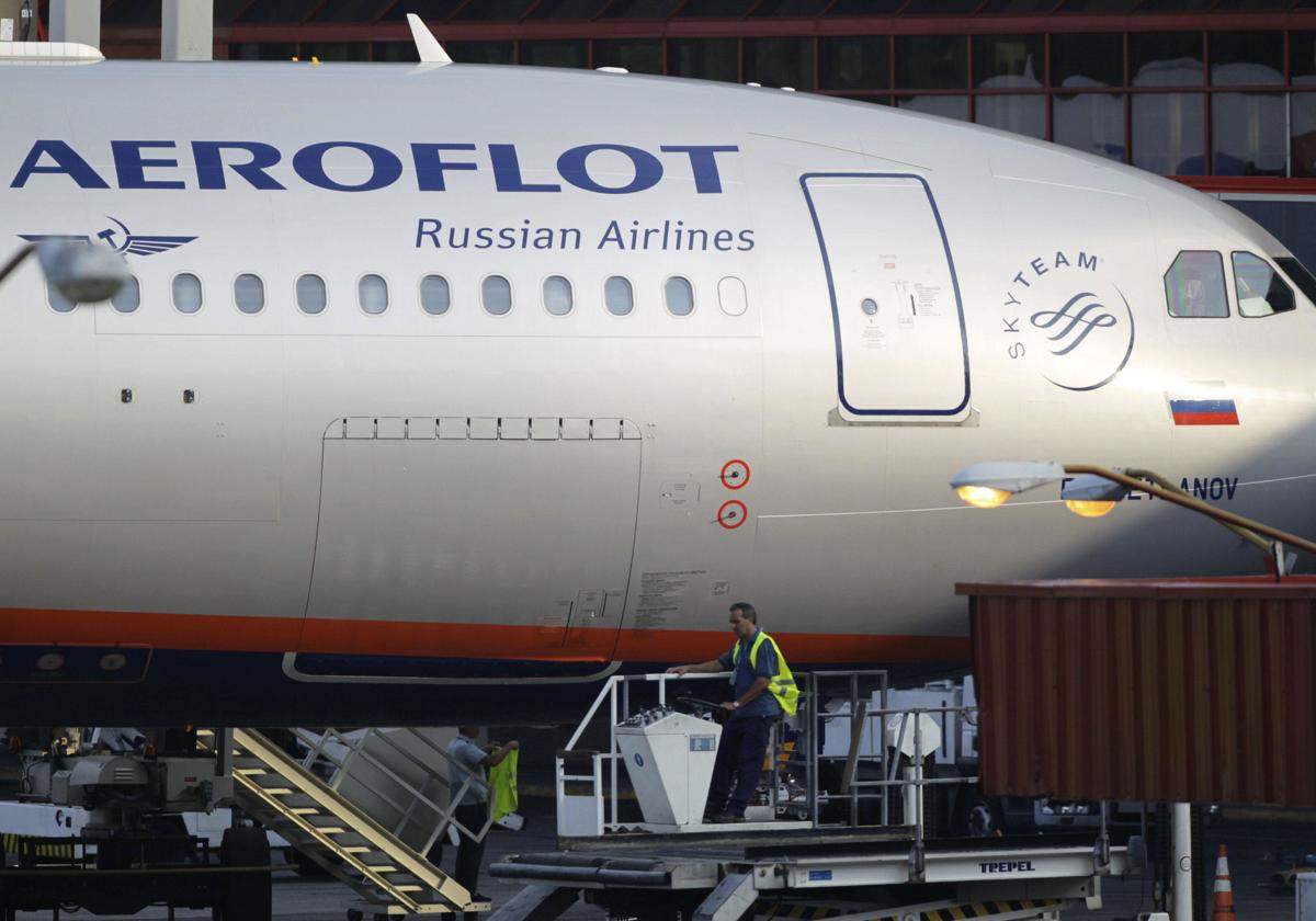 Un avión utilizado por la aerolínea rusa Aeroflot.