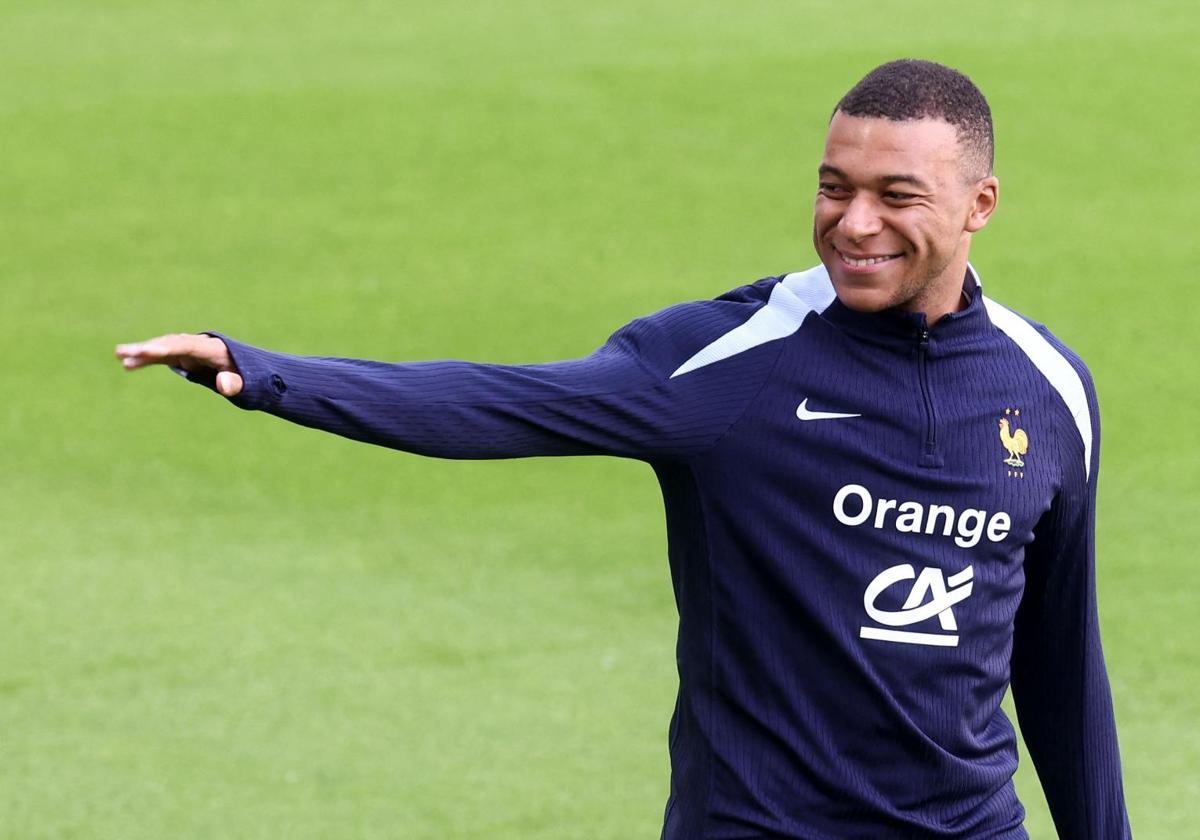 Kylian Mbappé, preparando el debut de Francia en la Eurocopa 2024.