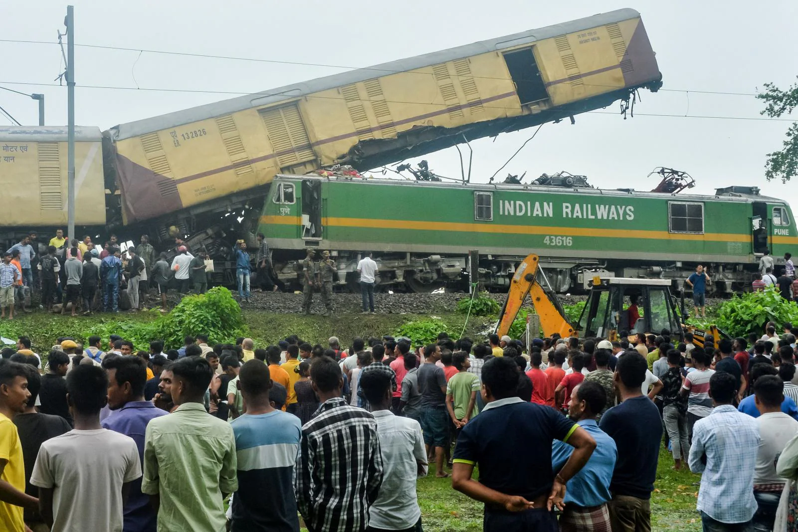 Fifteen people killed and 60 injured in collision of two trains in northeastern India