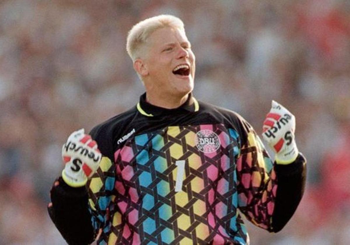 Peter Schmeichel, durante la Eurocopa de 1992.