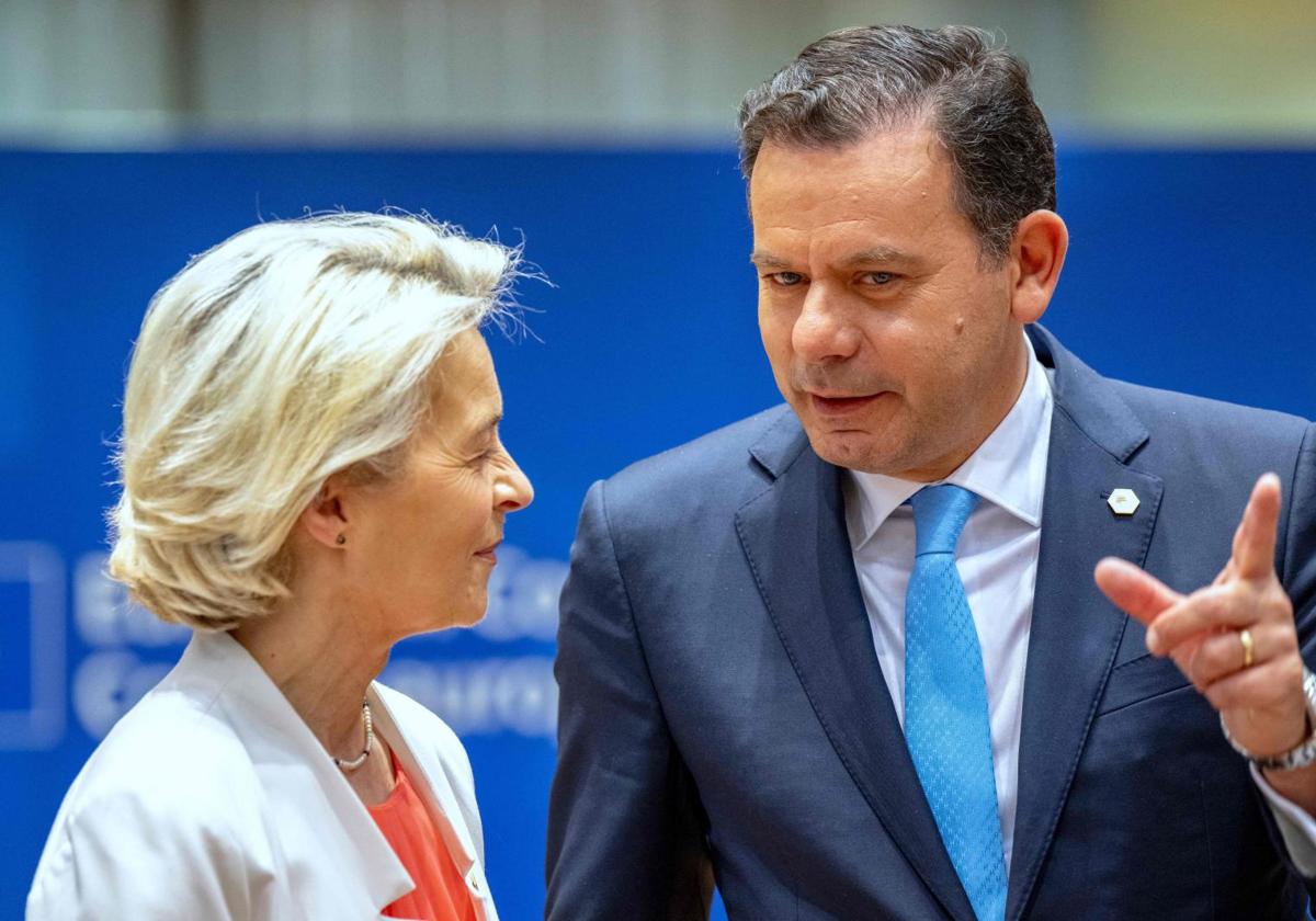 El primer ministro de Portugal, Luis Montenegro, junto a Ursula Von der Leyen