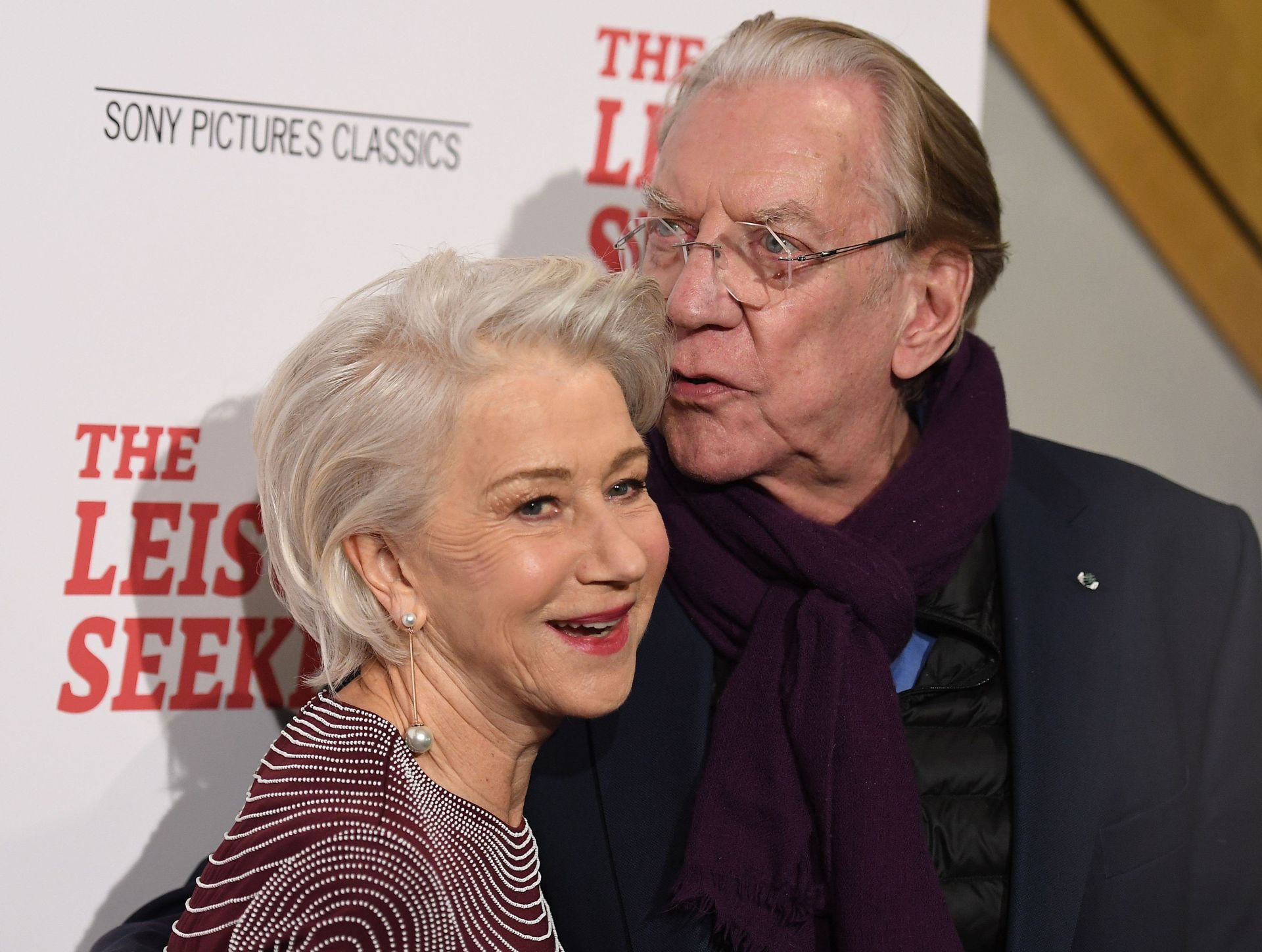 Con Helen Mirren, en la presentación de 'El viaje de sus vidas' (2018).