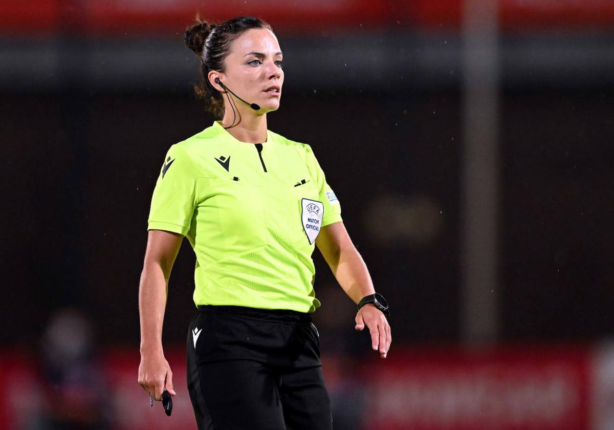 Marta Huerta de Aza, durante un partido de Champions femenina.