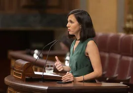 La secretaria general de Podemos, Ione Belarra, este miércoles en el pleno del Congreso.