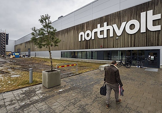 La entrada a la fábrica de Northvolt en Ett (Suecia).