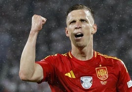 Dani Olmo celebra su gol ante Georgia.