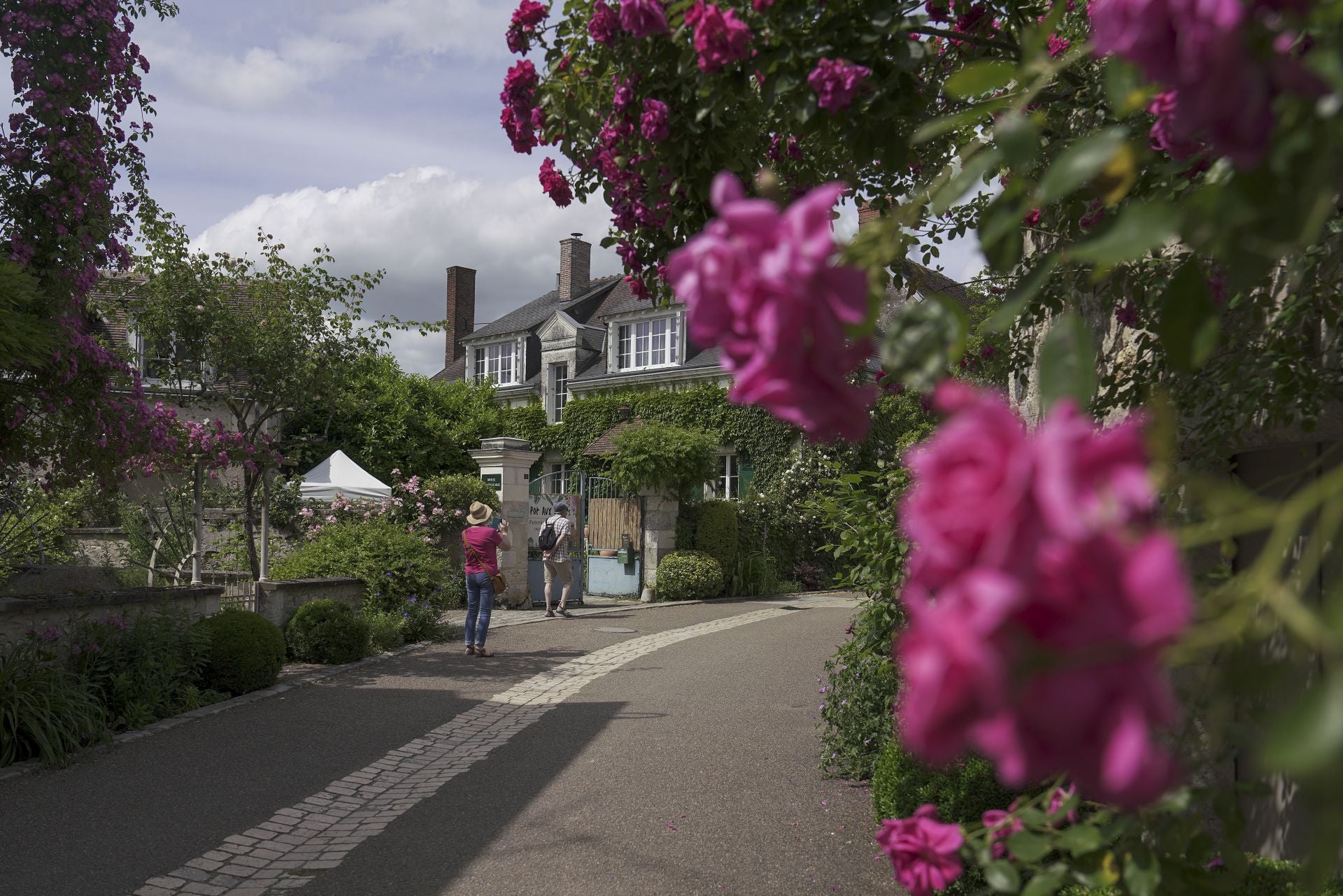 Chédigny, pueblo con el sello «Jardin notable de Francia». Tiene más de 1000 rosales y otras 5000 plantas a lo largo del pueblo. Chédigny (Francia). 