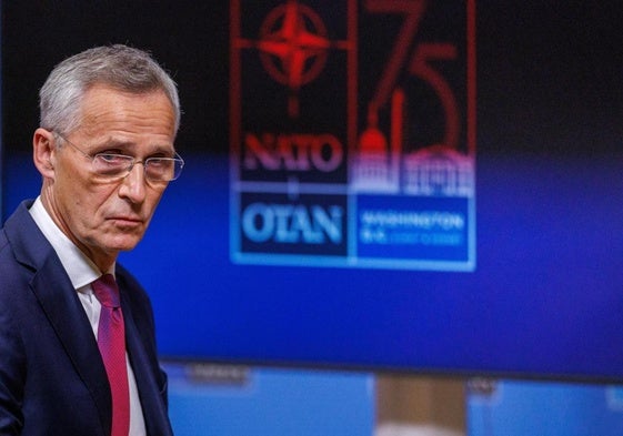 El secretario general de la OTAN, Jens Stoltenberg, en una rueda de prensa en Washington.