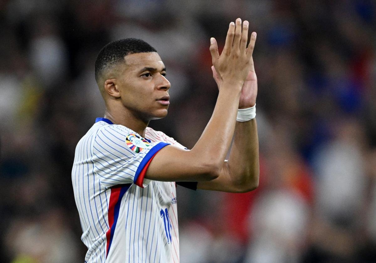 Kylian Mbappé, durante un momento del partido contra España de la Eurocopa.