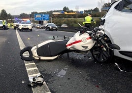 Accidente mortal de un motorista en una autovía de La Coruña.