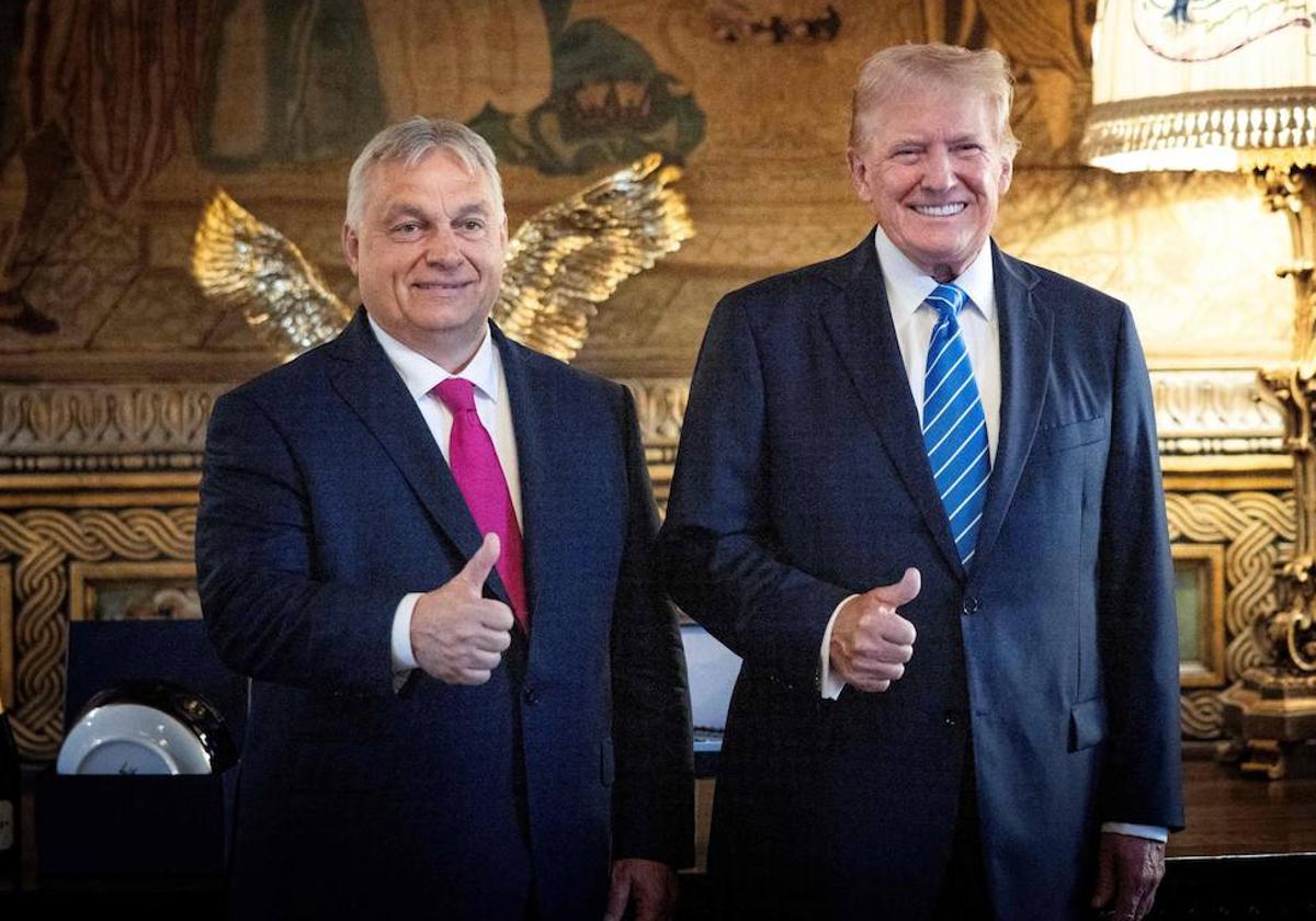 Viktor Orbán y Donald Trump evidenciaron su sintonía en la visita del húngaro a Mar-a-Lago.