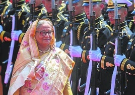 La primera ministra de Bangladesh, Sheikh Hasina, en un acto oficial.