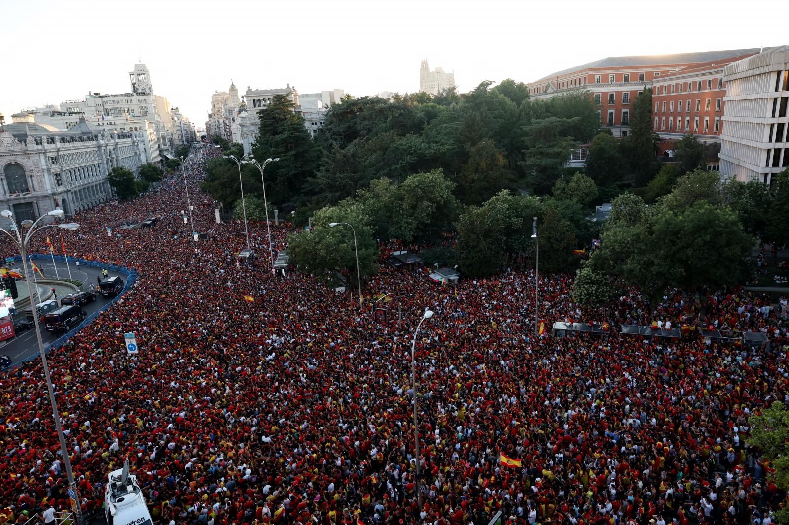 Vista aérea de la plaza de Cibeles.