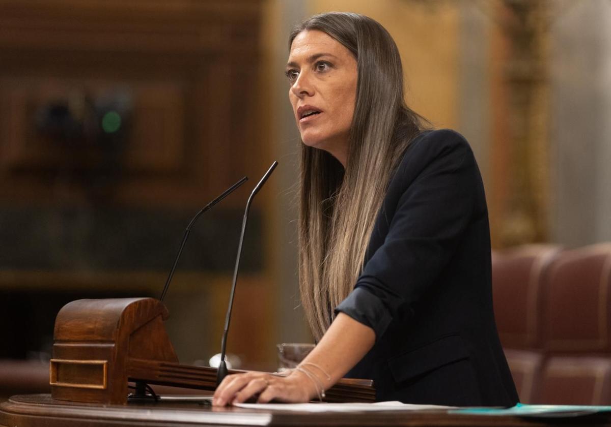 La portavoz de Junts, Miriam Nogueras, en el pleno de este miércoles en el Congreso.