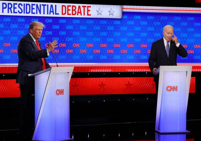 Trump ve Biden CNN'de tartışıyor.