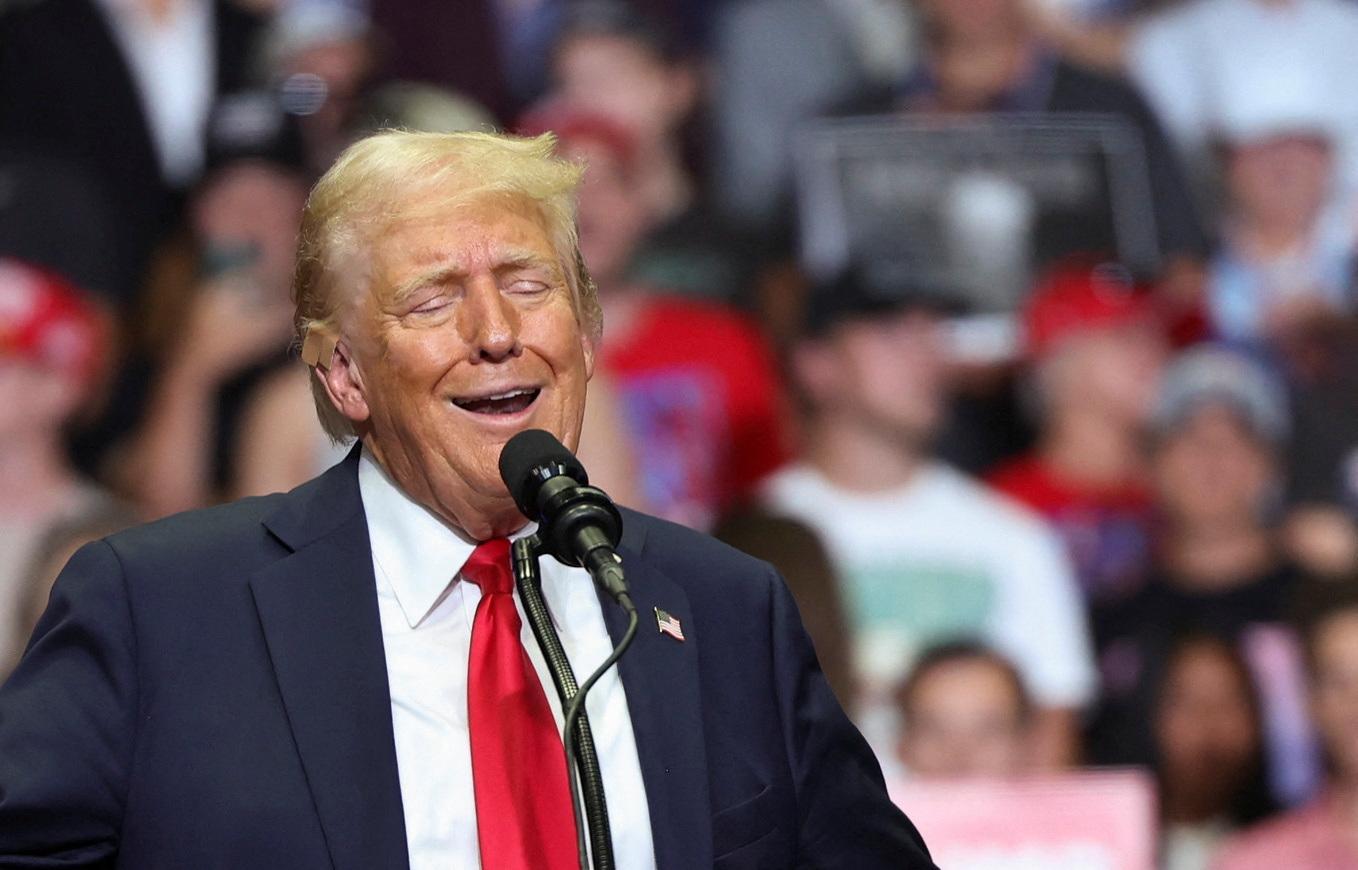 Donald trump, durante su mitin de este fin de semana en Grand Rapids (Michigan).