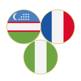 Uzbekistán, Francia y Nigeria