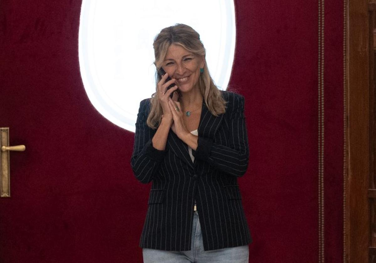 Yolanda Díaz durante el pleno extraordinario del Congreso el pasado 17 de julio.