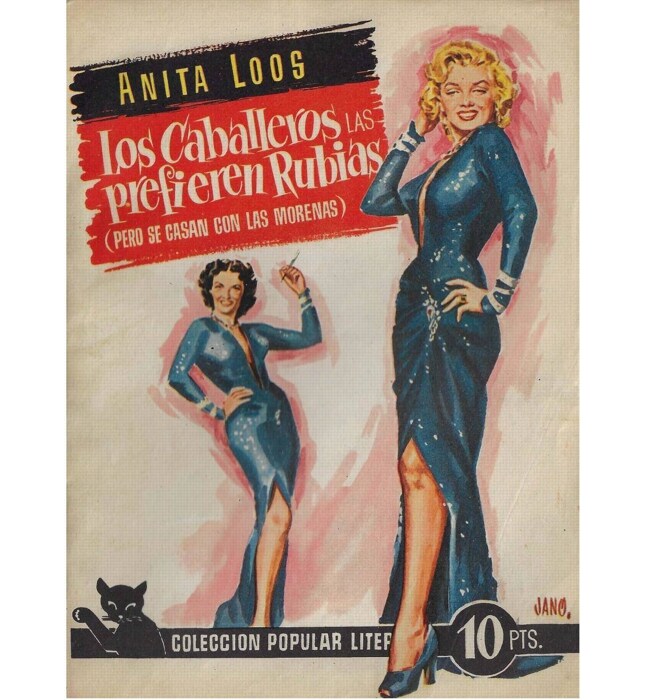 Portada de una nova popular con Marilyn Monroe.