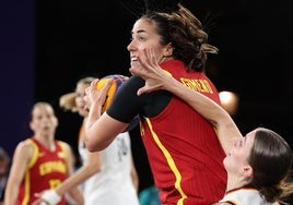 La española Vega Gimeno, en acción durante la final ante Alemania.