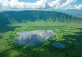 Vista del cráter de Ngorongoro, donde al parecer tuvo lugar el accidente.