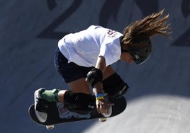 Naia Laso, durante la final de skate.