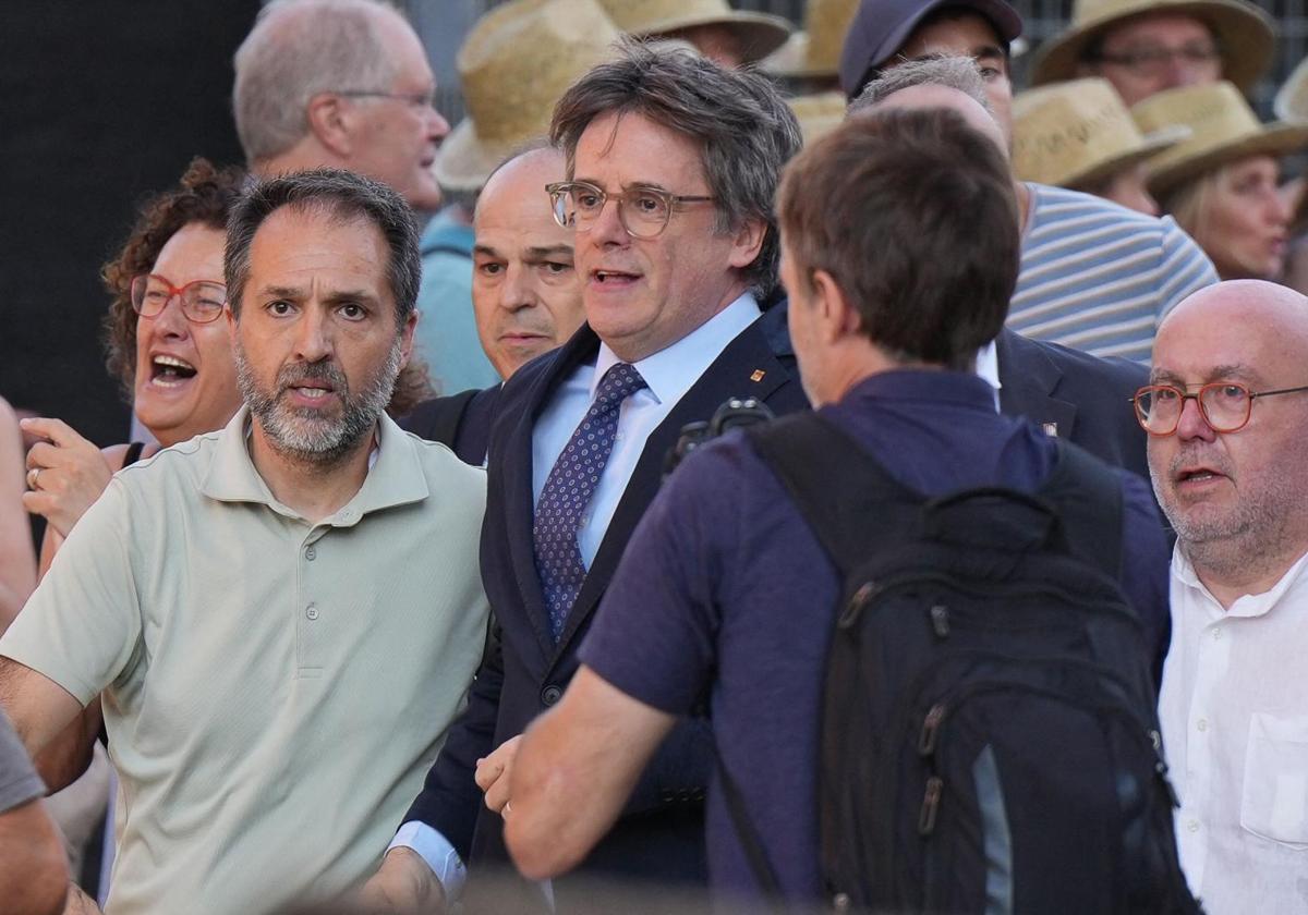 Carles Puigdemont, a su llegada