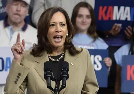 Kamala Harris, en un reciente acto electoral en Arizona.