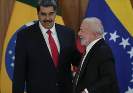 Nicolás Maduro, presidente de Venezuela, y Lula da Silva, de Brasil.