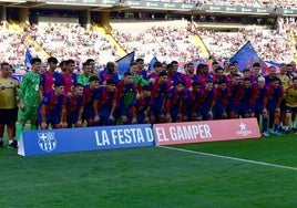 La plantilla del Barcelona antes del Gamper