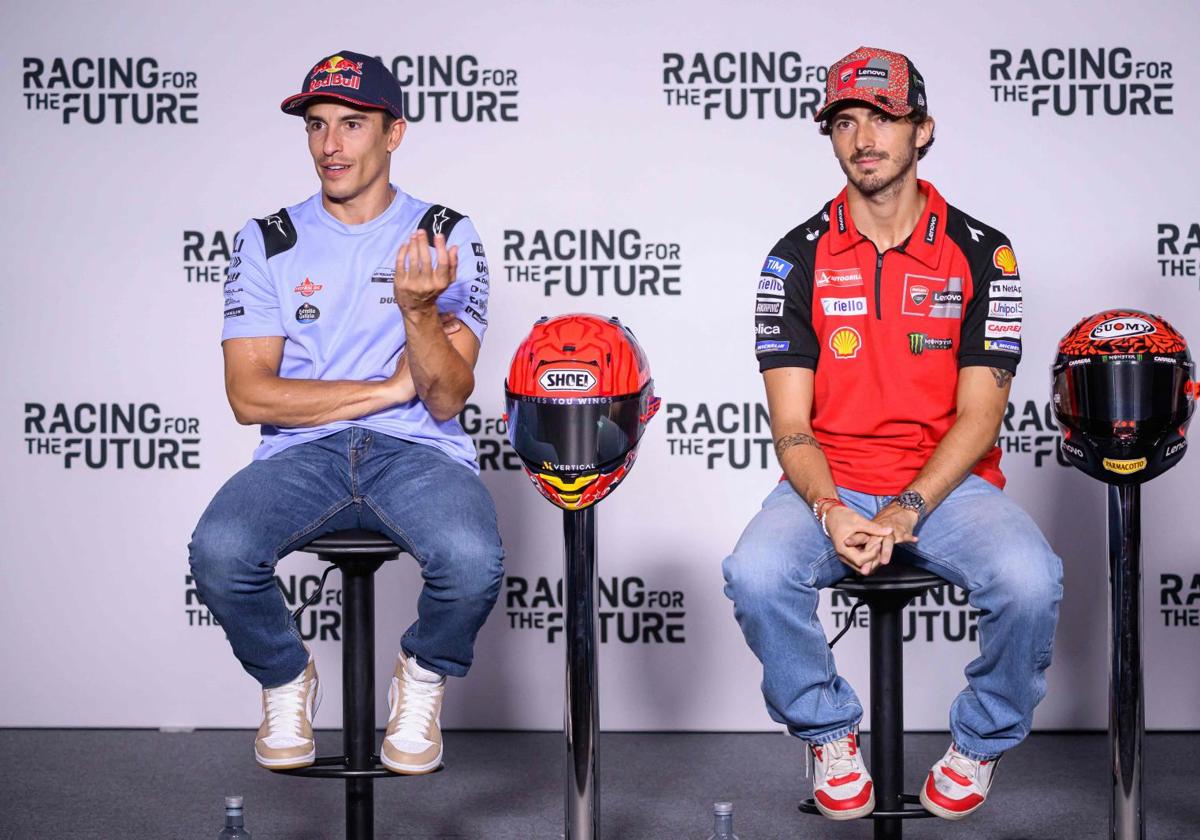 Marc Márquez y Pecco Bagnaia, en rueda de prensa en Spielberg.