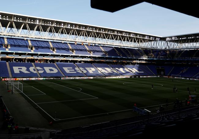 RCDE Stadium en un partido de Europa League