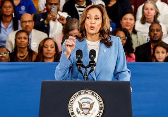 Kamala Harris, en el acto de Carolina del Norte donde ha presentado su proyecto económico.