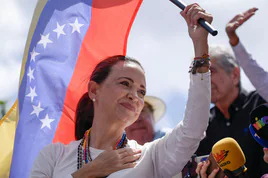 María Corina Machado lideró la manifestación de Caracas.