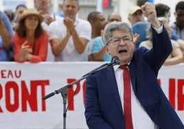 Jean-Luc Mélenchon, líder de la Francia Insumisa, en un mitin durante la pasada campaña electoral.