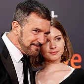 Stella del Carmen junto a su padre, Antonio Banderas.