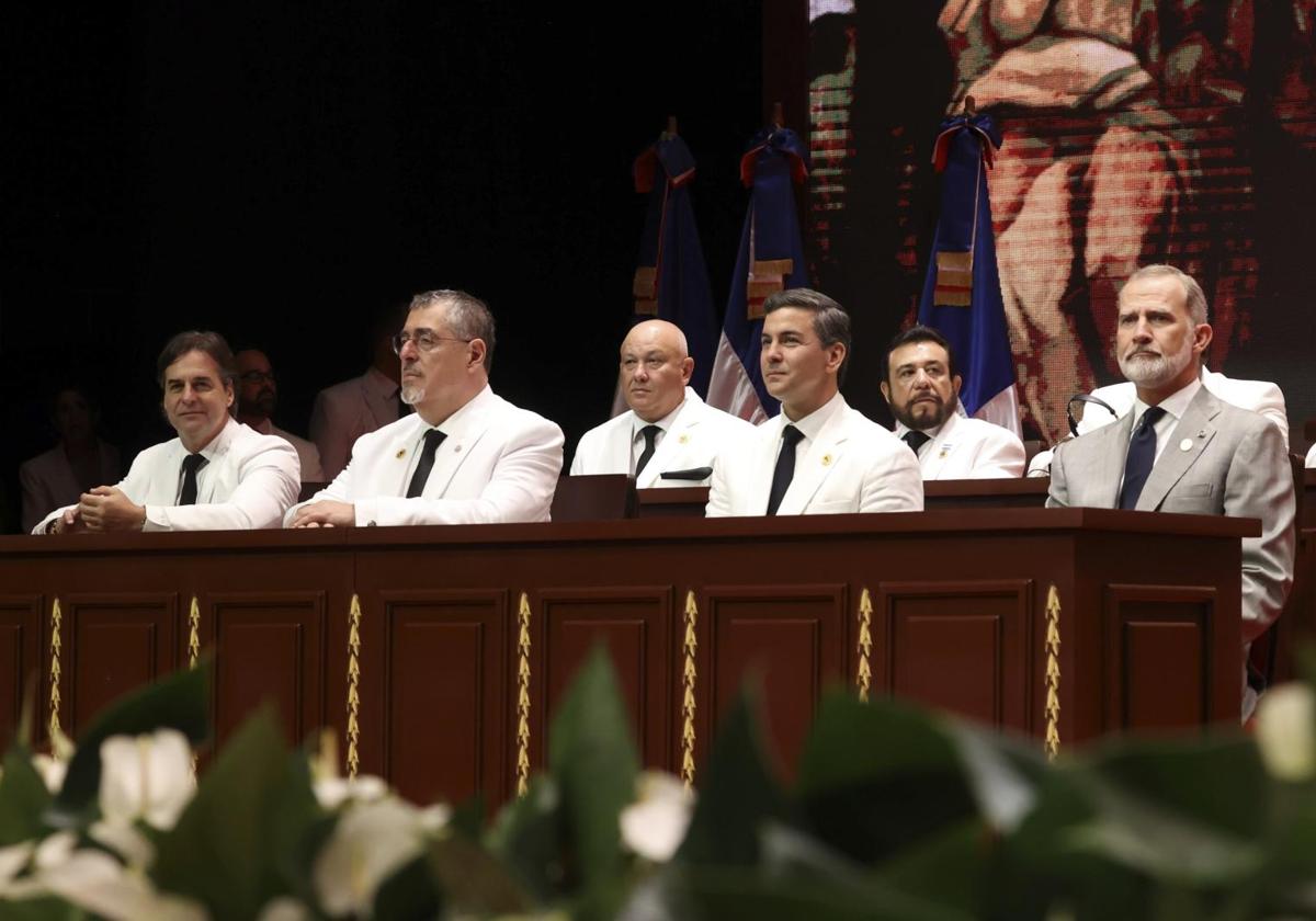 Felipe VI asiste al acto de juramento del presidente de la República Dominicana, Luis Abinader, y de la vicepresidenta, Raquel Peña.